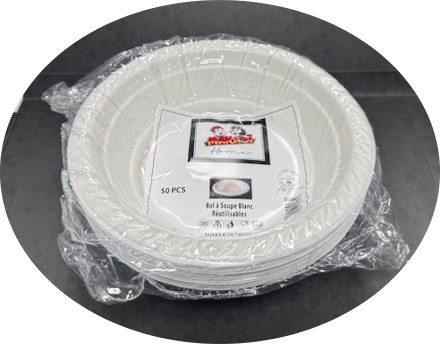 BOLS A SOUPE REUTILISABLES BLANC X50