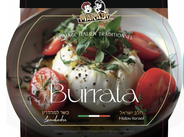 Burrata nature makabi 125gr x8 Prix Net -5% PAR 5 COLIS 