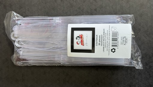 COUTEAU TRANSPARENTE REUTILISABLE X50 