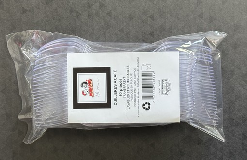 CUILLERE A CAFE TRANSPARENTE REUTILISABLE X50 PRIX NET