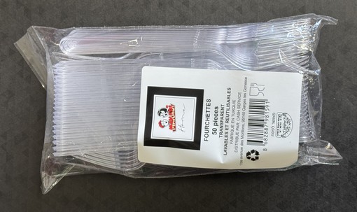 FOURCHETTE TRANSPARENTE REUTILISABLE X50